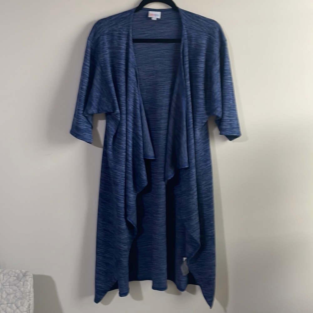 LulaRoe Duster Sweater - Blue and White Heathered